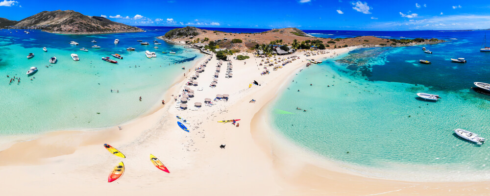 Pinel Island located on the coast of the caribbean islands of St Martin.
