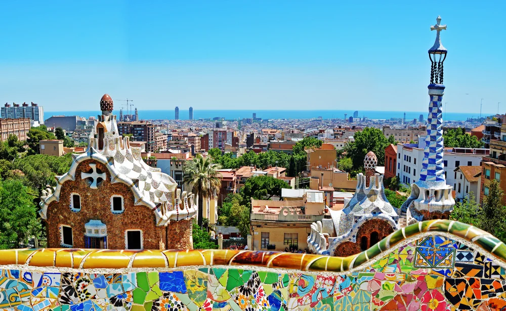Park Guell by architect Antoni Gaudi in Barcelona, Spain
