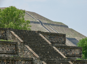 Bosnian Pyramid of the Sun in Visoko with terraced slopes, often compared to other ancient pyramids worldwide for its size and mystery.