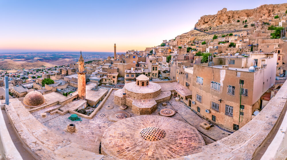 High resolution panoramic landscape view of old Mardin city,a popular city for locals and tourist and located in southeastern of Turkey.
