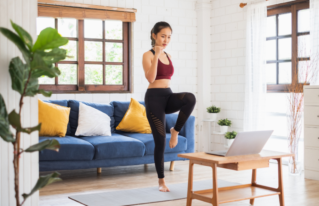 woman workout at home